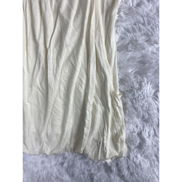Emphasis Womens Ivory Tunic Tank Top Size L Rayon Overlap Sequins Embellished - Picture 3 of 7